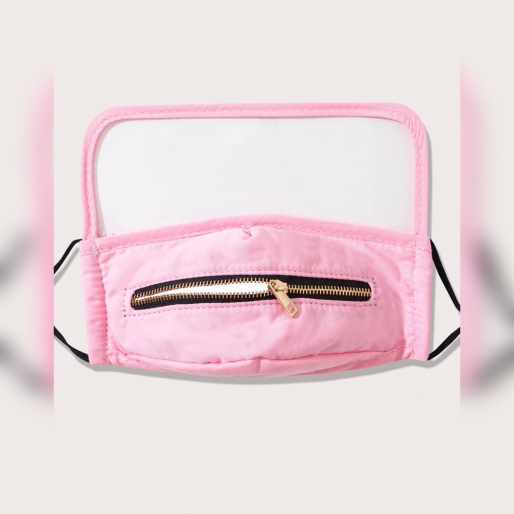 RESTOCKED!!! PINK ZIPPER DESIGN FACE MASK - Picture 2 of 5